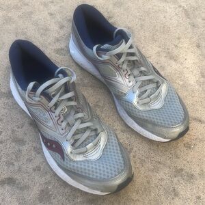 Saucony Cohesion 12 Grey/Purple Women's Running Sneakers Size 8.5